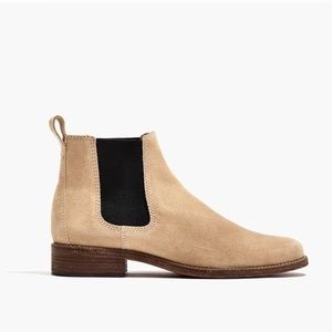 Madewell Suede Chelsea Boots Tan - Size 8